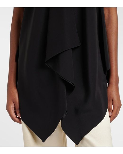 The Row Black Semir Silk Satin Top