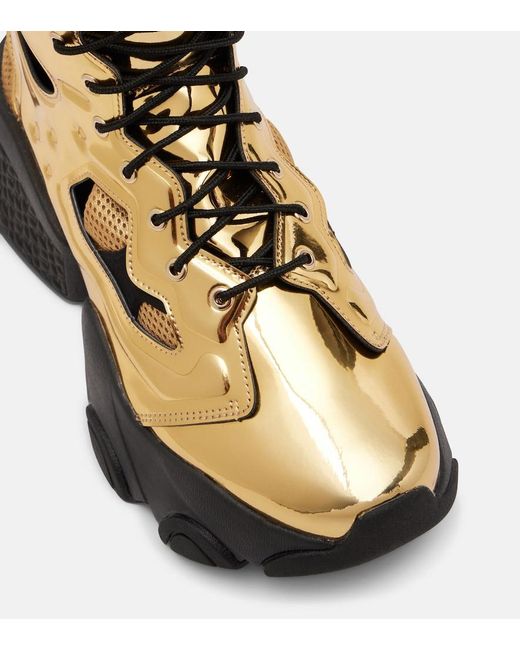 Noir Kei Ninomiya Natural X Reebok Metallic-Effect Cutout Platform Ankle Boots