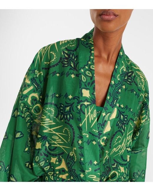 The Attico Green Bandana Cotton Muslin Kaftan