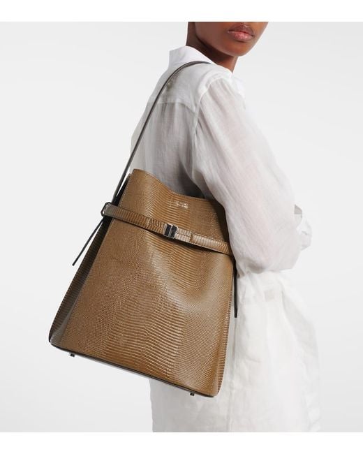 Totême  Brown Bucket Bag Aus Leder