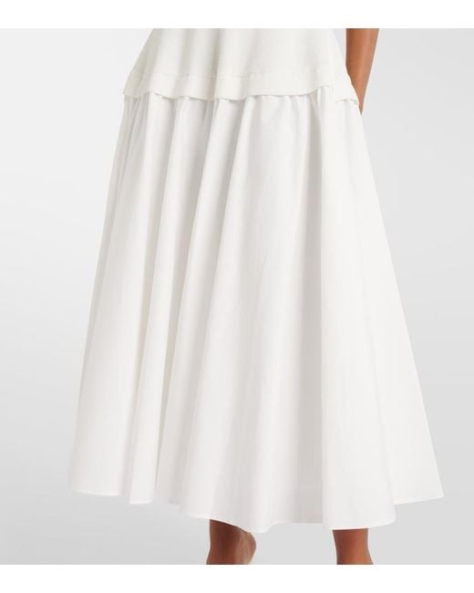 Jonathan Simkhai White Jazz Cotton-Blend Poplin Midi Dress