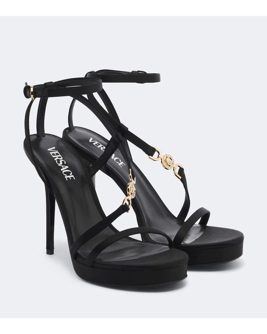 Versace Black Medusa '95 Satin Sandals