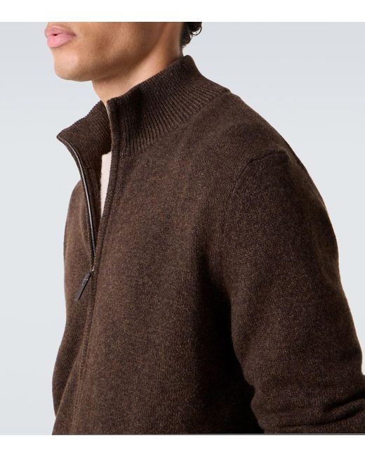 Cardigan De Lana Y Cachemir Con Cremallera Tod's de hombre de color Brown