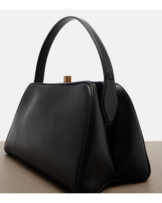 Khaite Black Cate Leather Top-Handle Bag