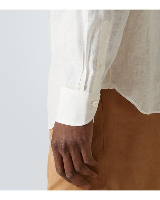 Rubinacci White Linen Shirt for men