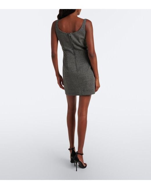 Dolce & Gabbana Gray Wool Tweed Minidress