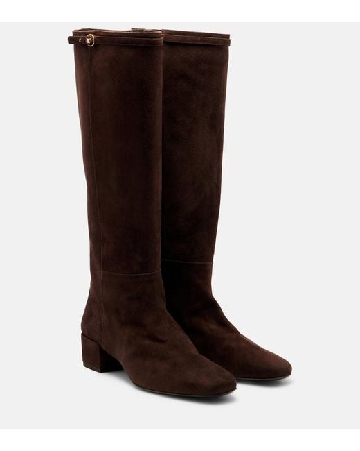 Tod's Brown Stiefel Aus Veloursleder