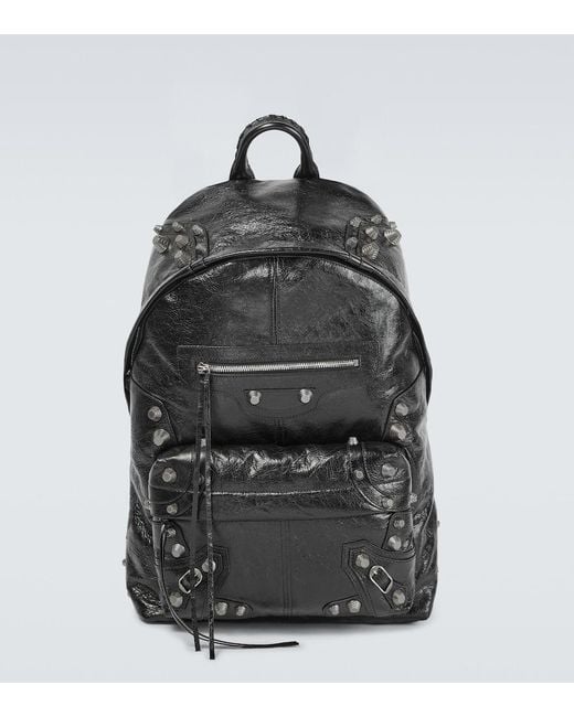 Balenciaga Black Le Cagole Leather Backpack for men