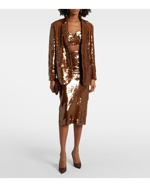 Blazé Milano Brown Tarantella Chiller Sequined Blazer