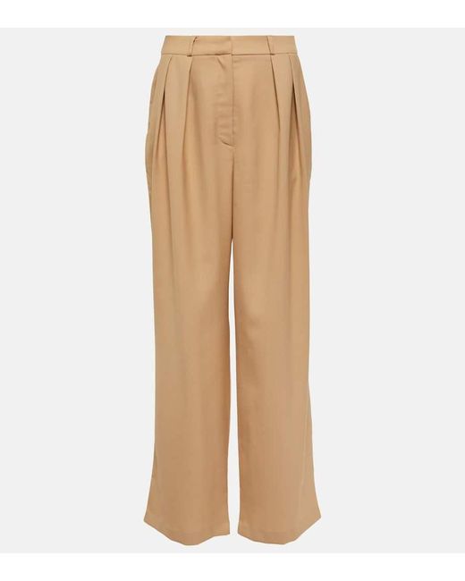 Pantalones anchos Tansy de sarga plisada Frankie Shop de color Natural