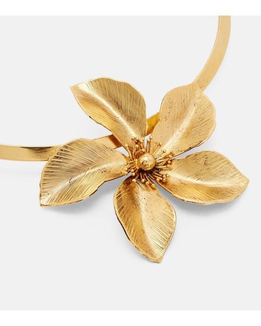 Jennifer Behr Metallic Keala Floral Pendant Necklace