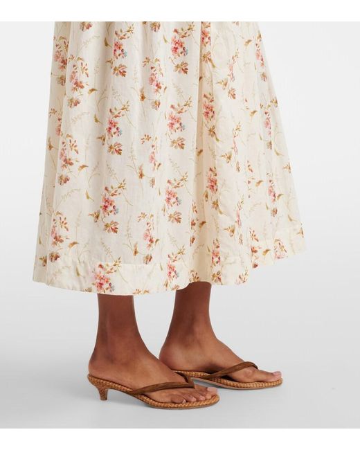Doen Natural Midikleid Illiana Aus Baumwolle