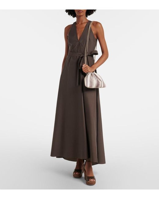 Brunello Cucinelli Metallic Mellow Small Striped Crossbody Bag