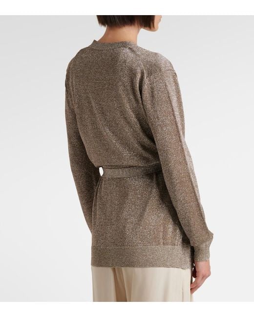 Missoni Brown Knitted Lame Wrap Cardigan