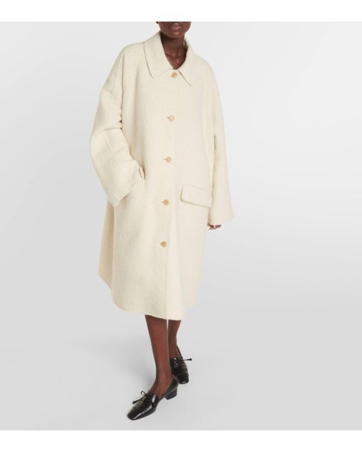 The Row Natural Garth Oversized Cashmere And Silk Coat