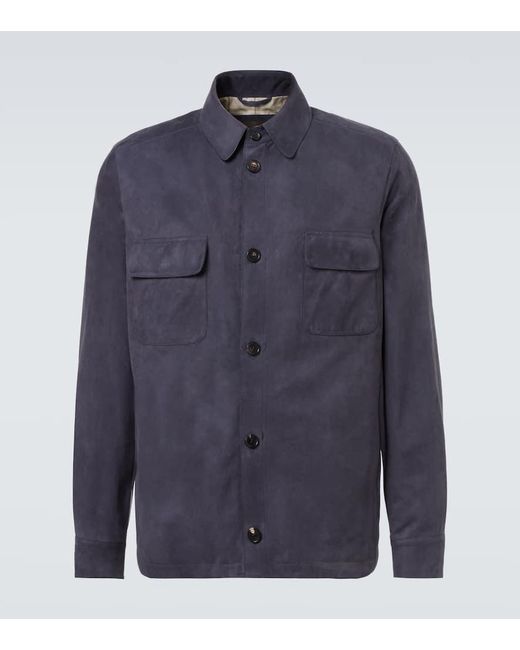 Loro Piana Blue Suede Jacket for men