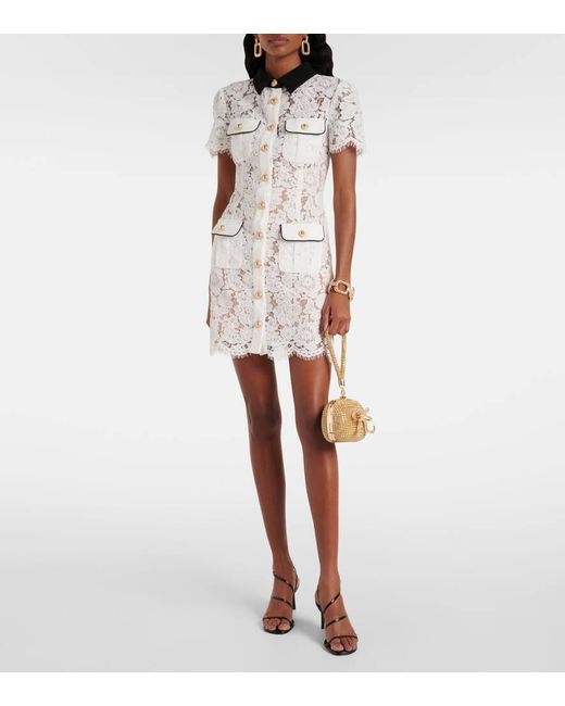 Self-Portrait White Lace Minidress