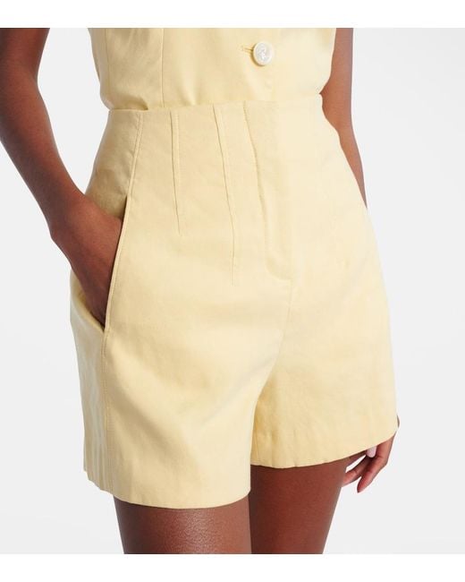 Shorts Brit En Mezcla De Lino Veronica Beard de color Natural