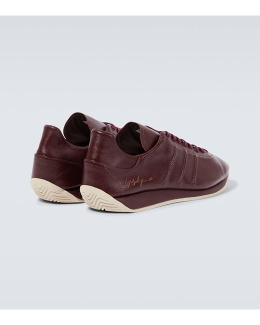 Y-3 Purple Country Leather Sneakers for men