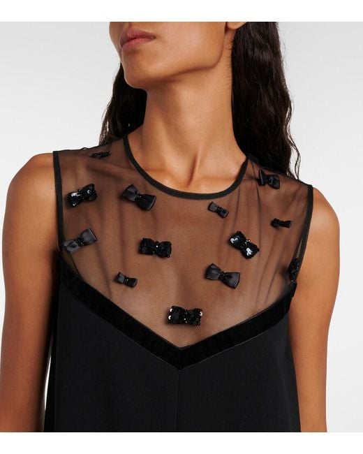 Max Mara Black Elegante Nandina Bow-Detail Minidress