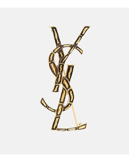 Saint Laurent Metallic Opyum Ysl Brooch