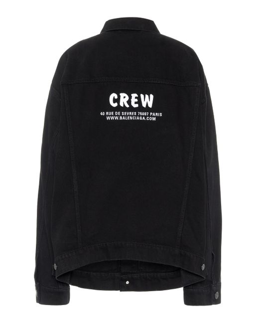 Veste en jean Crew à logo Balenciaga en coloris Black