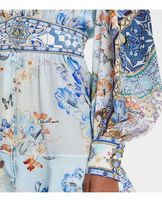 Camilla Blue Verziertes Minikleid Aus Seide