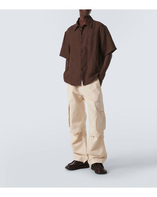Jacquemus Natural Le Cargo Cotton And Linen Cargo Pants for men