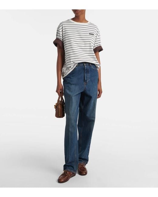 Miu Miu White Cotton Jersey T-Shirt