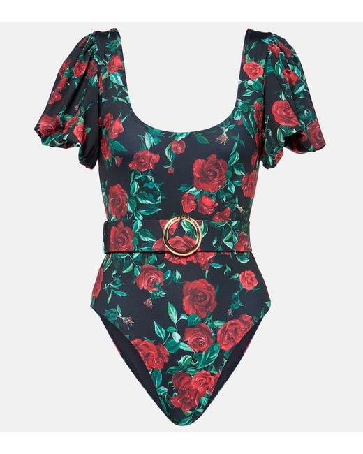 Alexandra Miro Blue Jeanie Floral Swimsuit