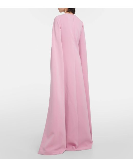 Elie Saab Pink Embellished Caped Gown