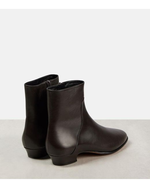 The Row Black Awar 25 Leather Ankle Boots