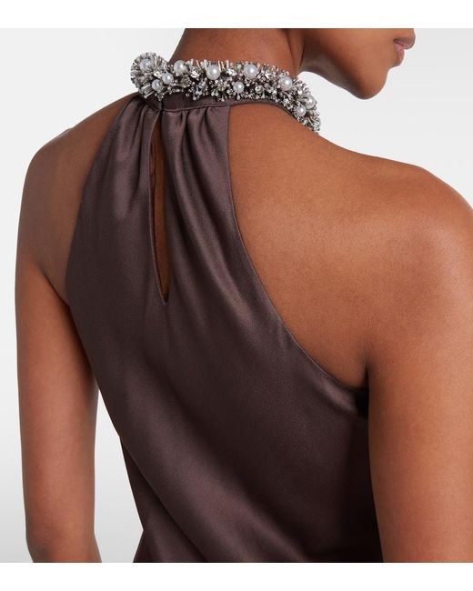 Jonathan Simkhai Purple Embellished Satin Gown