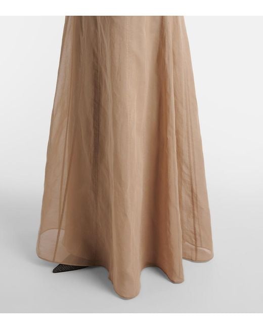 Brunello Cucinelli Natural Cotton Maxi Dress
