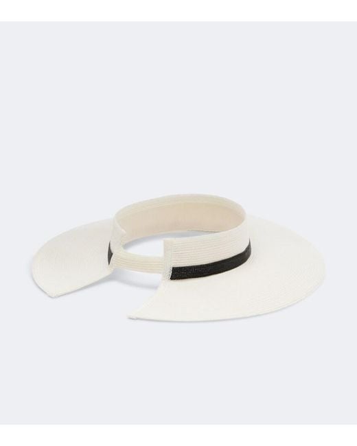 Brunello Cucinelli White Monili Visor