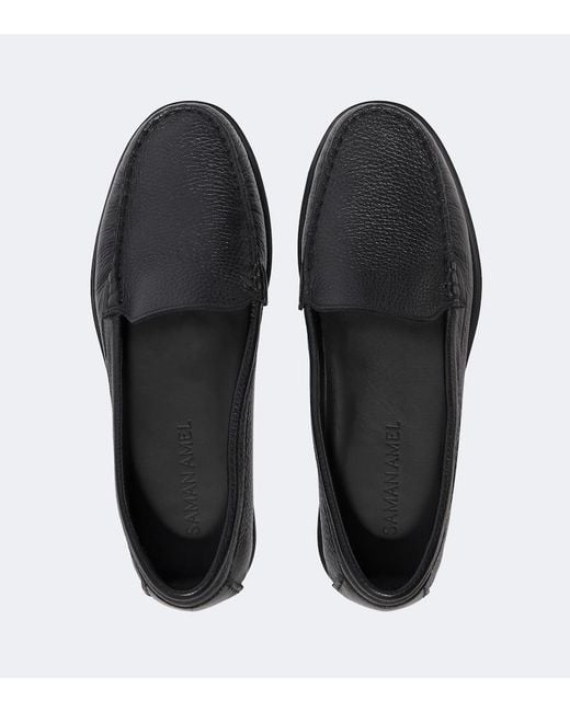 Saman Amel Black City Leather Loafers for men