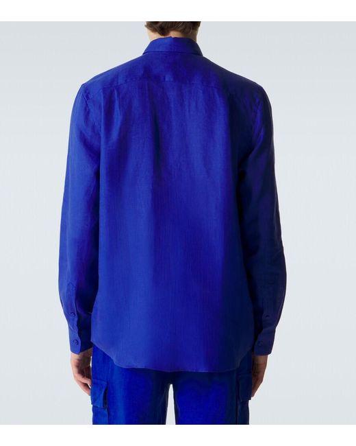 Vilebrequin Blue Linen Shirt for men