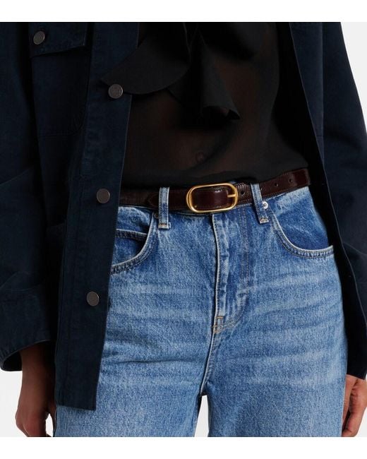 Nili Lotan Black Reine Leather And Suede Belt