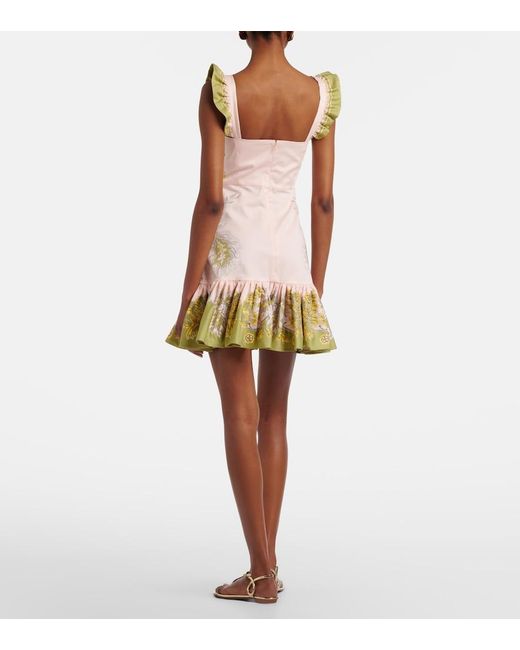 LaDoubleJ Yellow Gingerbread Printed Cotton-Blend Minidress