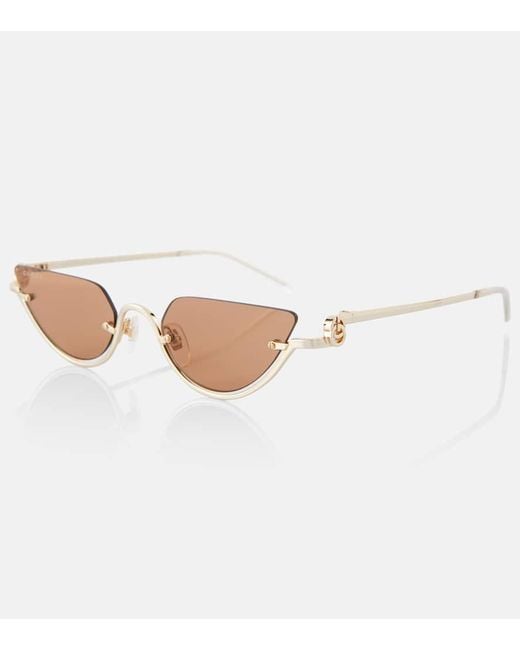 Gucci White Double G Cat-eye Sunglasses