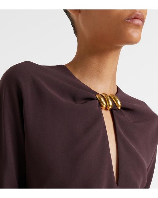 Max Mara Purple Embellished Cady Maxi Dress