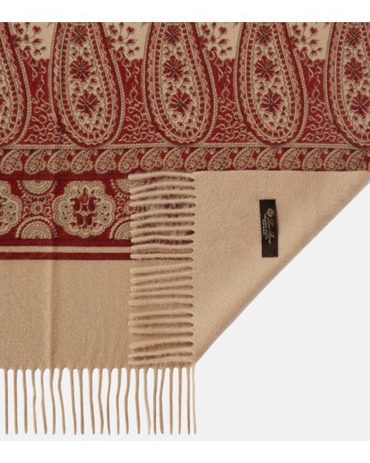 Loro Piana Brown Paisley Cashmere Scarf