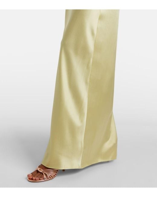Veronica Beard Metallic Huntleigh Ruched Silk-Blend Satin Gown