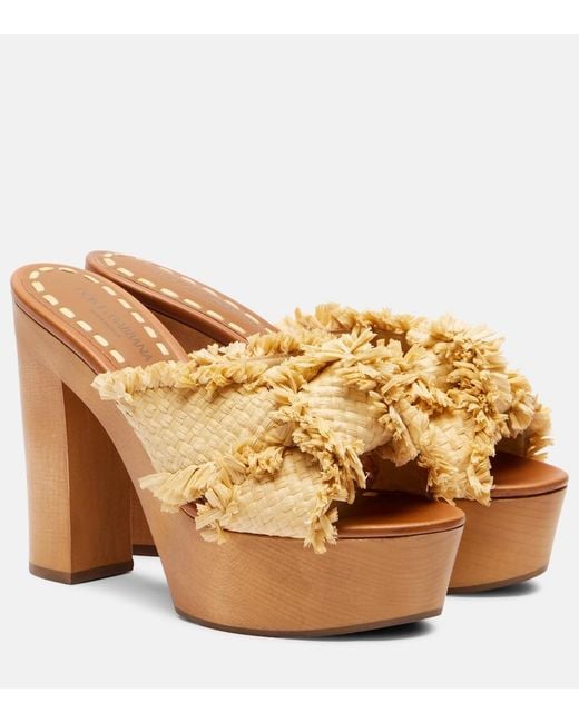 Dolce & Gabbana Brown Platform Flip-Flops