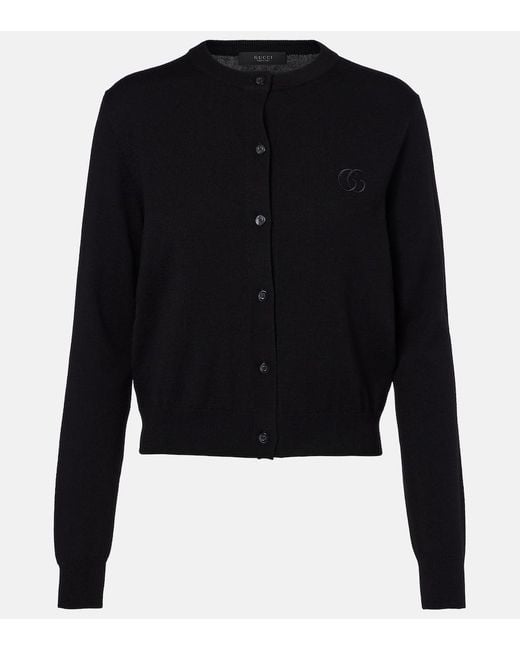 Gucci Black Double G Wool Cardigan