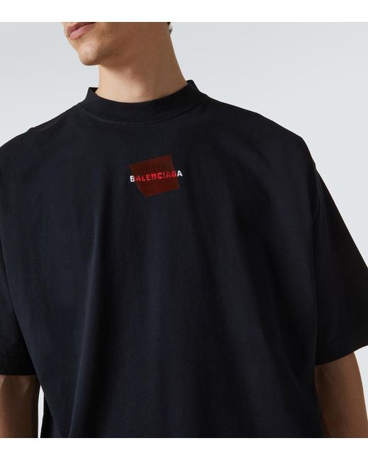 Balenciaga Blue Medium Fit Logo T-Shirt for men