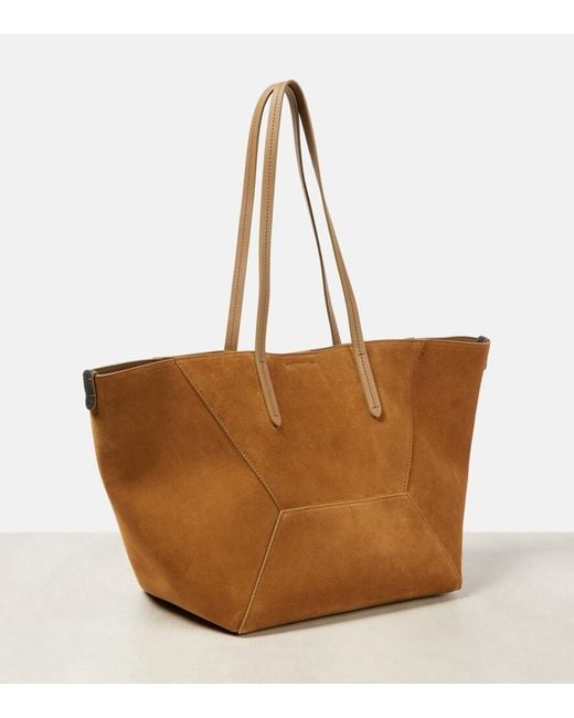 Brunello Cucinelli Brown Duo Large Suede Tote Bag