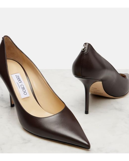 Jimmy Choo Brown Love 85 Leather Pumps