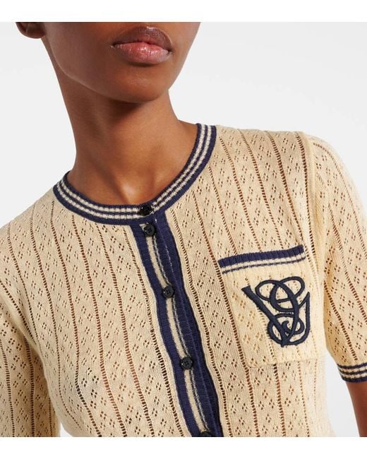 Valentino Natural Cardigan Aus Einem Leinengemisch