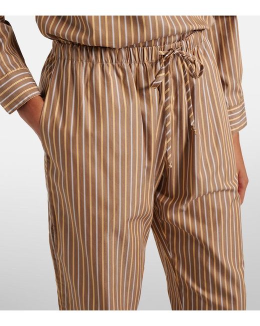 Leset Natural Yoshi Cotton-Blend Twill Wide-Leg Pants